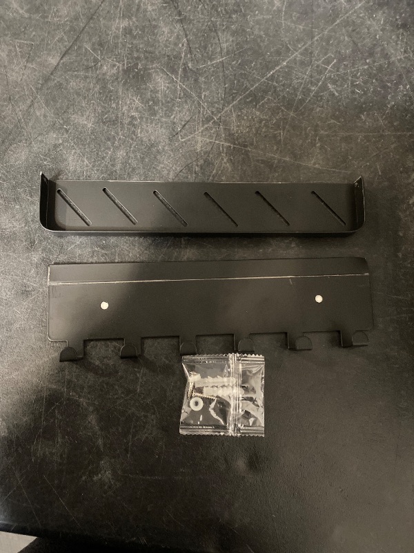 Photo 1 of Key Holder for Wall Mount and Adhesive 6 Key Hooks with Shelf Metal Mail Organizer with Key Hooks Decorative Key Rack with Tray Sunglasses Holder Wall for Door Entryway Hallway and Office Small Black
