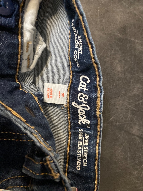 Photo 1 of Size: 3T Cat & Jack Toddler Girls' Denim Raw Hem Cutoff Jean Shorts- (US, Age, 3 Years, Dark Wash Eyelot)