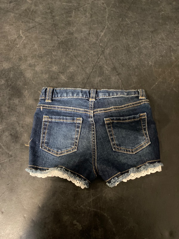 Photo 1 of Size: 3T Cat & Jack Toddler Girls' Denim Raw Hem Cutoff Jean Shorts- (US, Age, 3 Years, Dark Wash Eyelot)