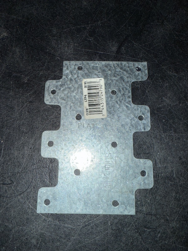 Photo 1 of  Simpson Strong-Tie 4.3 in. H X 0.1 in. W X 3 in. L Galvanized Steel Tie Plate
