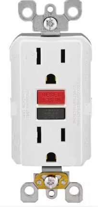 Photo 1 of 20 Amp Self-Test SmartlockPro Slim Duplex GFCI Outlet, White