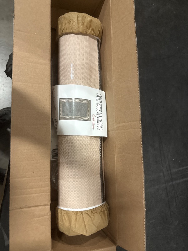 Photo 1 of Antep Rugs Alfombras Modern Bordered 2x7 Non-Skid (Non-Slip) Low Profile Pile Rubber Backing Indoor Area Runner Rugs (Gray, 2' x 7')