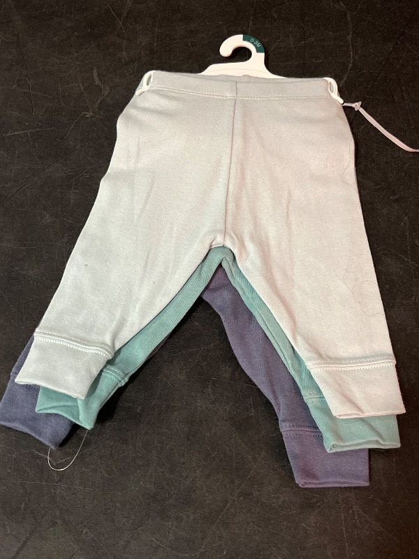 Photo 1 of 0-3M Baby 3pk Solid Cotton Pants - Cloud Island™ Blue 0-3M: Relaxed Leg, Full Waistband Elastic, Machine Washable