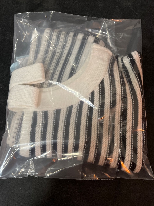 Photo 1 of (L) Girls' Striped Tank Sweater - Cat & Jack™ Cream/Black L: Sleeveless Pullover