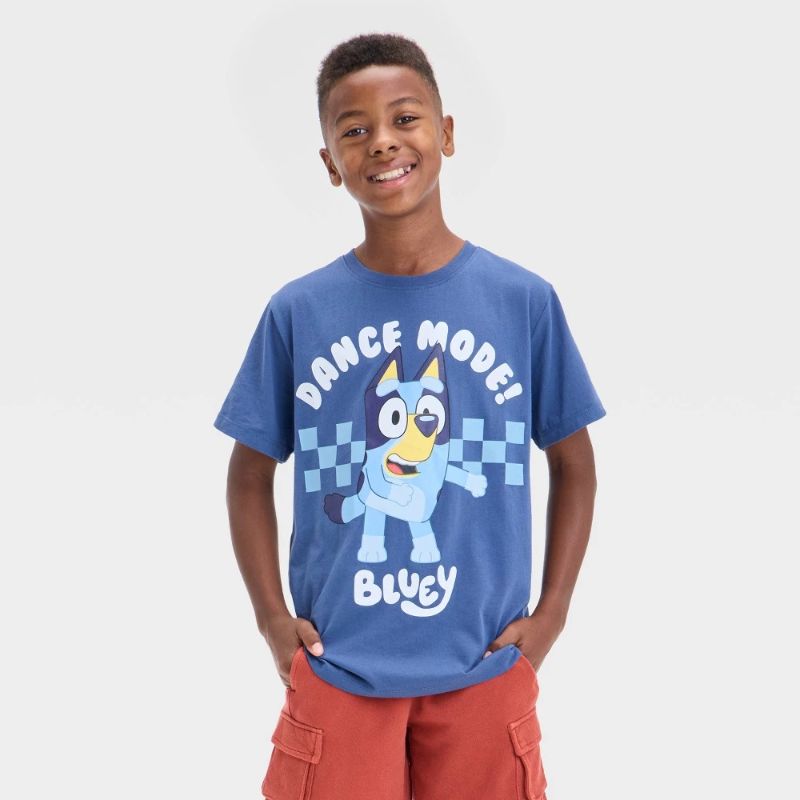 Photo 1 of (L) Boys' Bluey Dance Mode Graphic Short Sleeve T-Shirt - Blue L
