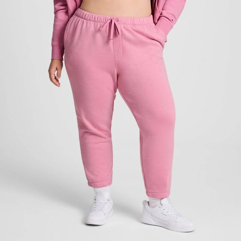 Photo 1 of (L) Champion Women's High-Rise Cropped French Terry Sweatpants - Pink L