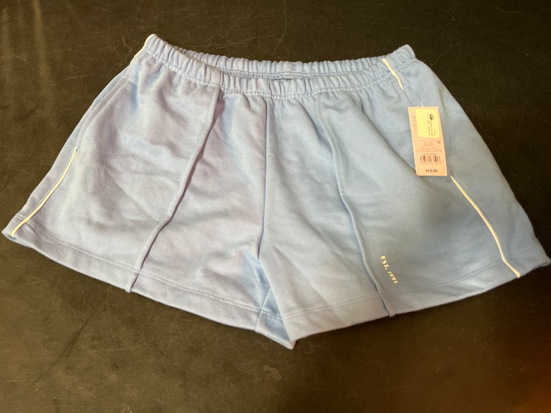 Photo 1 of (L) Women's Terry Mid-Rise Pull-on Shorts - Wild Fable™ Blue L