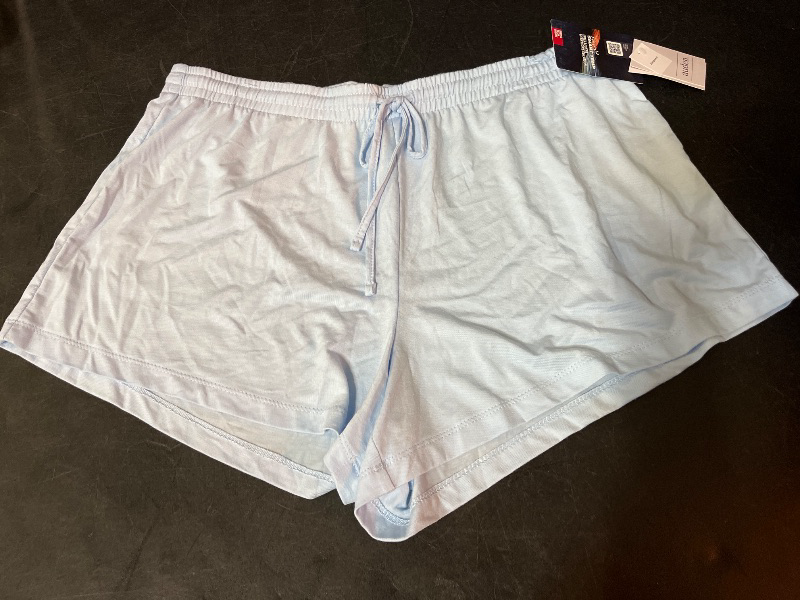 Photo 1 of (L) Women's Cooling Jersey Pajama Shorts - Auden™ Blue L: Midweight Knit, Regular Fit, Elastic Waist, Machine Washable