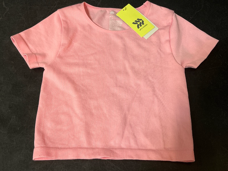 Photo 1 of (M) Girls' Seamless Crop T-Shirt - All in Motion™ Pink M