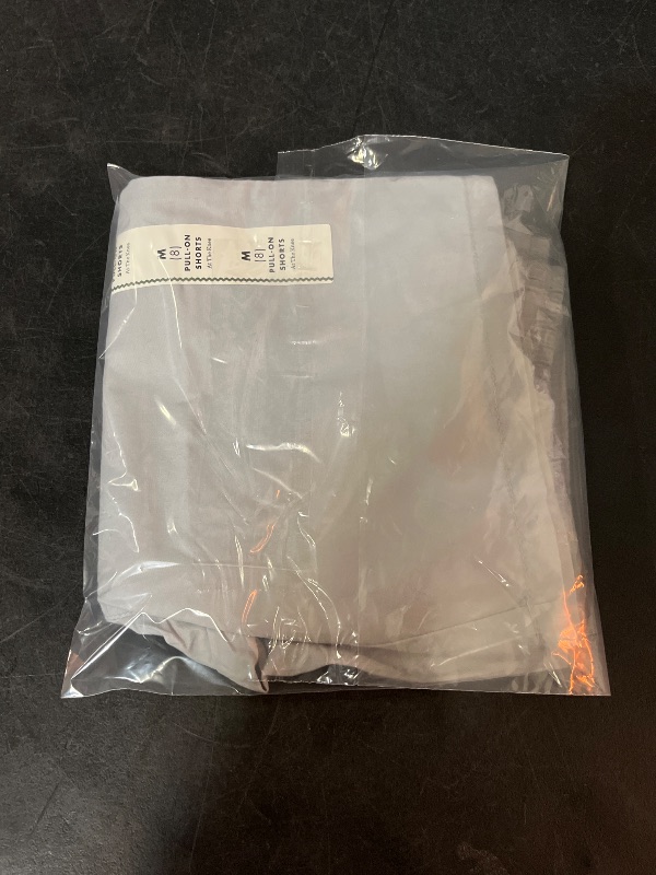 Photo 1 of (M) Boys' Playwear 'at the Knee' Pull-on Shorts - Cat & Jack™ Light Gray S: Cotton Twill, Mid Rise, Side & Patch Pockets