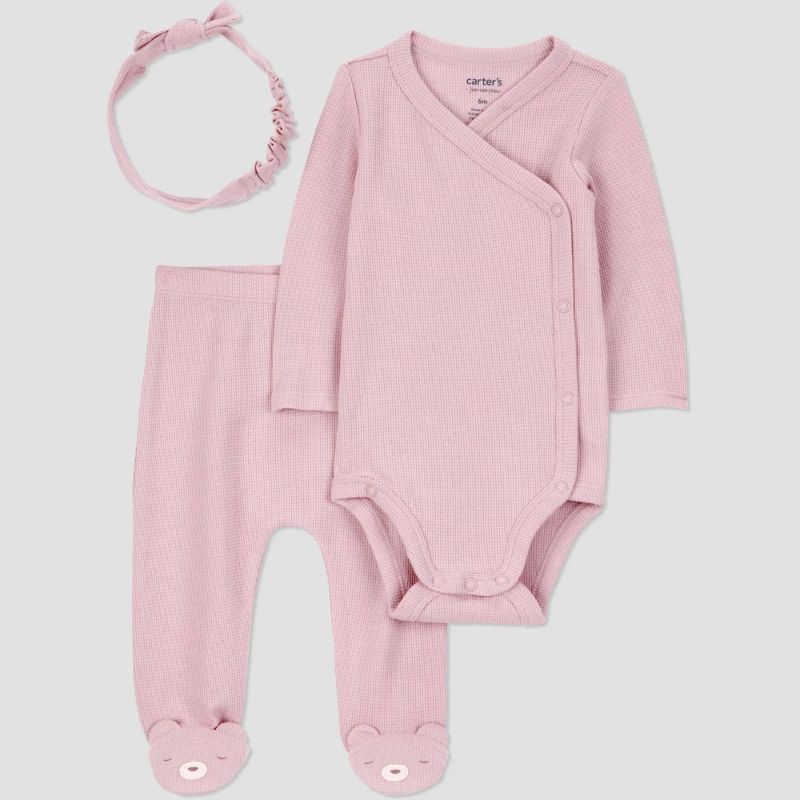 Photo 1 of 3M Carter's Just One You® Baby Girls' 3pc Top & Bottom Set - Pink 3M