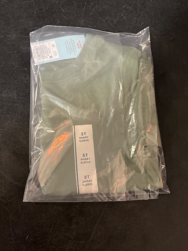 Photo 1 of 5T Toddler Boys' Short Sleeve Jersey Knit Solid T-Shirt - Cat & Jack™ Green 5T: Crew Neck, Pullover