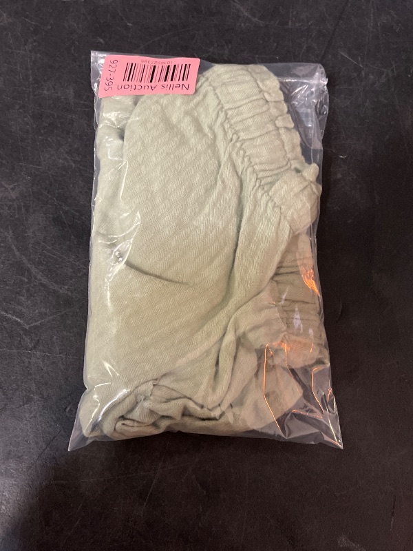 Photo 1 of L Girls' Woven Shorts - Cat & Jack™ Light Olive L: 100% Cotton, Lightweight, Mid Rise, Elastic Waist, Side Pocket, Machine Washable
