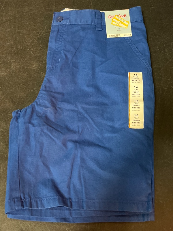 Photo 1 of Size 16 Boys' Flat Front 'at the Knee' Chino Shorts - Cat & Jack™ Indigo 16