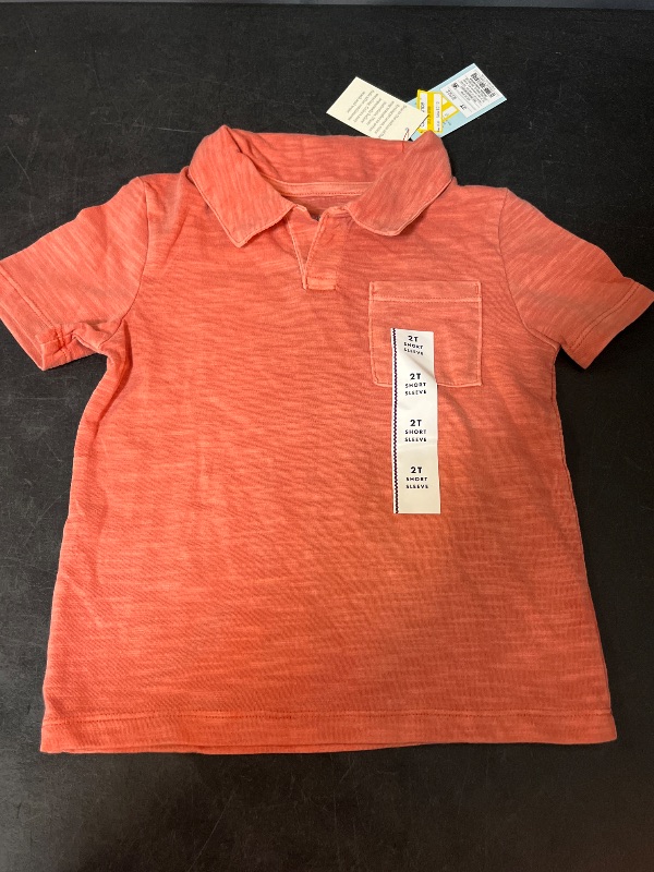 Photo 1 of 2T Toddler Boys' Short Sleeve Polo T-Shirt - Cat & Jack™ Orange 2T