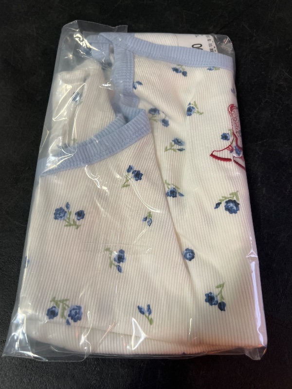 Photo 1 of L Girls' Cowboy Boots Floral High-Neck Graphic Tank Top - Art Class™ Blue/Off-White L