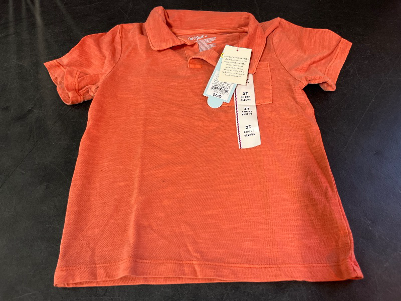 Photo 1 of 3T Toddler Boys' Short Sleeve Polo T-Shirt - Cat & Jack™ Orange 3T