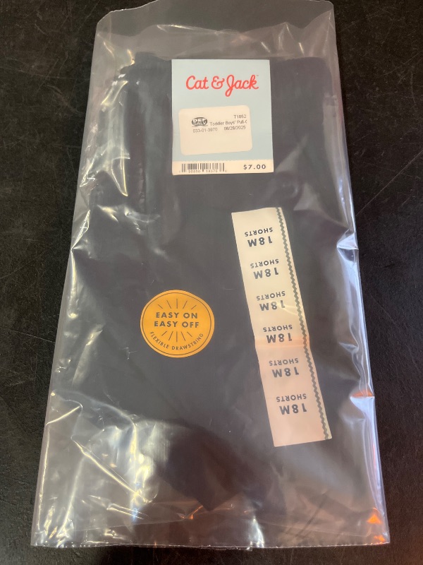 Photo 1 of 18M Toddler Boys' Pull-on Woven Shorts - Cat & Jack™ Navy Blue 18M: 100% Cotton, Midweight Twill, Front Drawstring