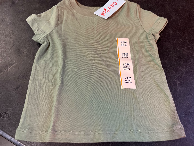 Photo 1 of 12M Toddler Boys' Short Sleeve Jersey Knit Solid T-Shirt - Cat & Jack™ Green 12M: Crew Neck