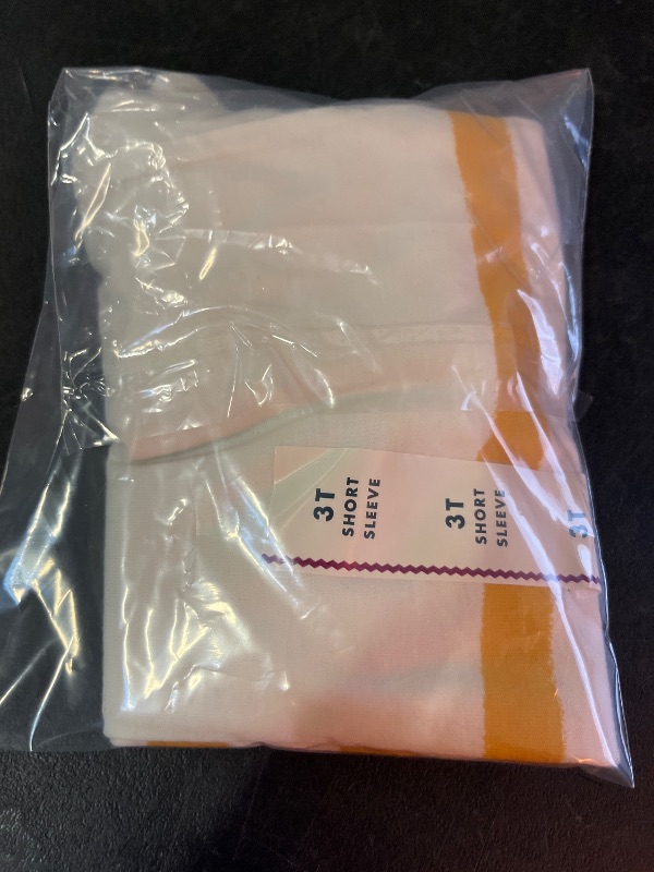 Photo 1 of 3T Toddler Boys' Yellow Striped Stay Cool Arm Patch T-Shirt - Cat & Jack™ Cream 3T