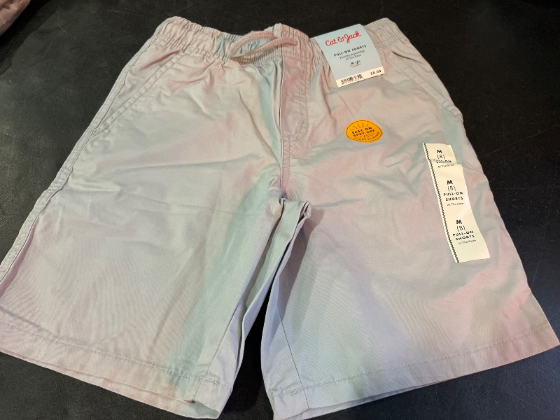Photo 1 of M Boys' Playwear 'at the Knee' Pull-on Shorts - Cat & Jack™ Light Gray M: Cotton Twill, Side & Patch Pockets
