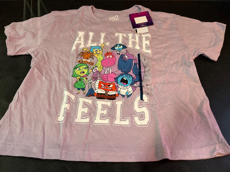Photo 1 of L Girls' Inside Out 2 Short Sleeve Cropped Graphic T-Shirt - Lilac Purple L

