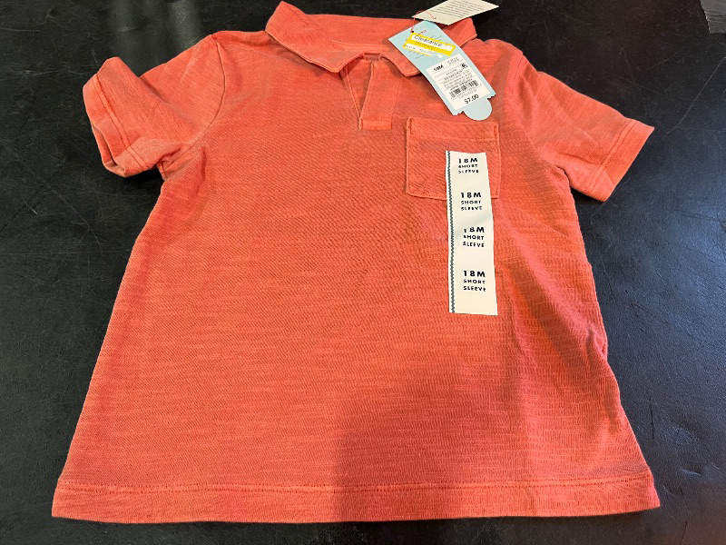 Photo 1 of 18M Toddler Boys' Short Sleeve Polo T-Shirt - Cat & Jack™ Orange 18M