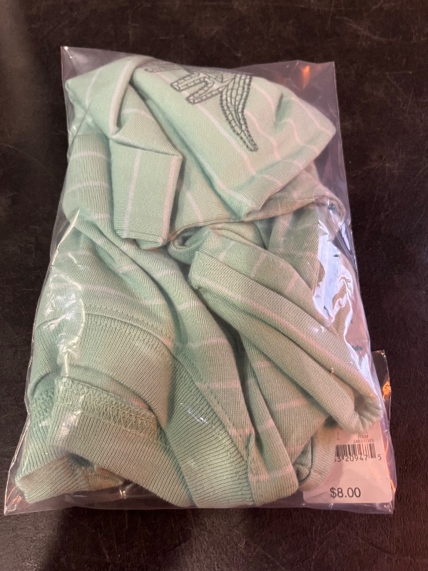 Photo 1 of 18M Carter's Just One You® Baby Boys' Striped Scenic Dino Romper - Green 18M: Cotton Jersey, Crew Neck, Short Sleeve, Crotch Snap
