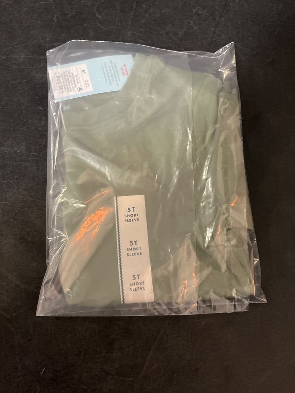 Photo 1 of 5T Toddler Boys' Short Sleeve Jersey Knit Solid T-Shirt - Cat & Jack™ Green 5T: Crew Neck
