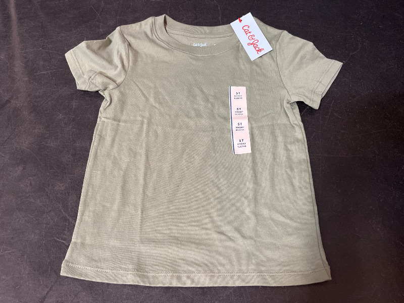 Photo 1 of 5T Toddler Boys' Short Sleeve Jersey Knit Solid T-Shirt - Cat & Jack™ Green 5T: Crew Neck
