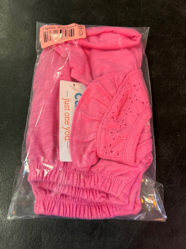 Photo 1 of 6M Carter's Just One You® Baby Girls' Eyelet Solid Romper - Pink 6M: Cotton, Snap Closure, Flutter Sleeve