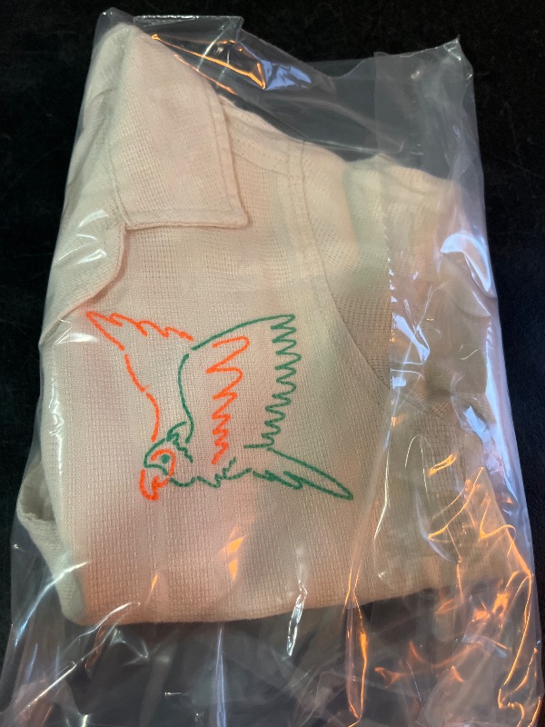 Photo 1 of 2T Toddler Boys' Embroidered Tropical T-Shirt - Cat & Jack™ Cream 2T: Bird Pattern, Button Down
