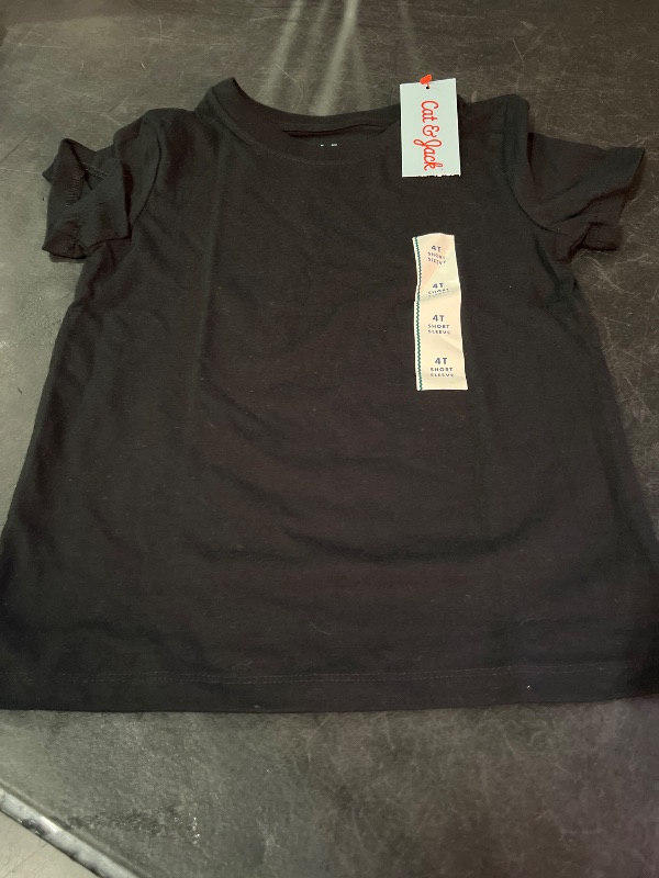 Photo 1 of 4T Toddler Boys' Short Sleeve Solid T-Shirt - Cat & Jack™ Black 4T
