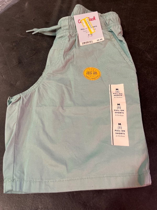 Photo 1 of M(8) Boys' Playwear 'at the Knee' Pull-on Shorts - Cat & Jack™ Green M: Cotton Twill, Drawstring Waist