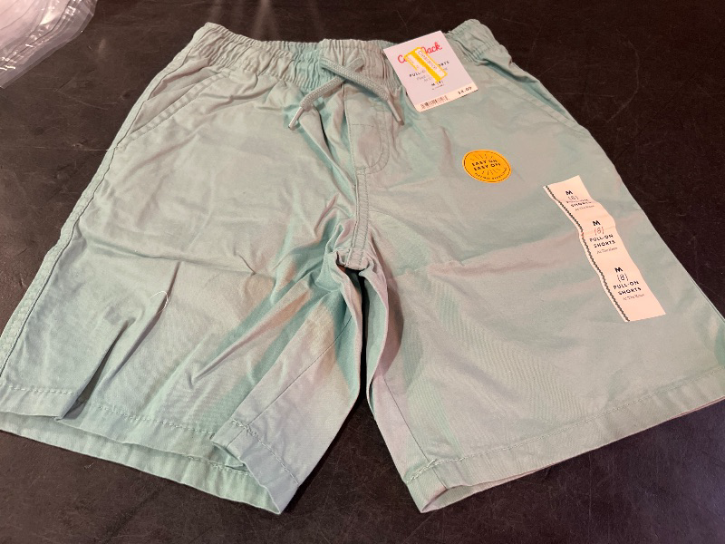 Photo 1 of M(8) Boys' Playwear 'at the Knee' Pull-on Shorts - Cat & Jack™ Green M: Cotton Twill, Drawstring Waist