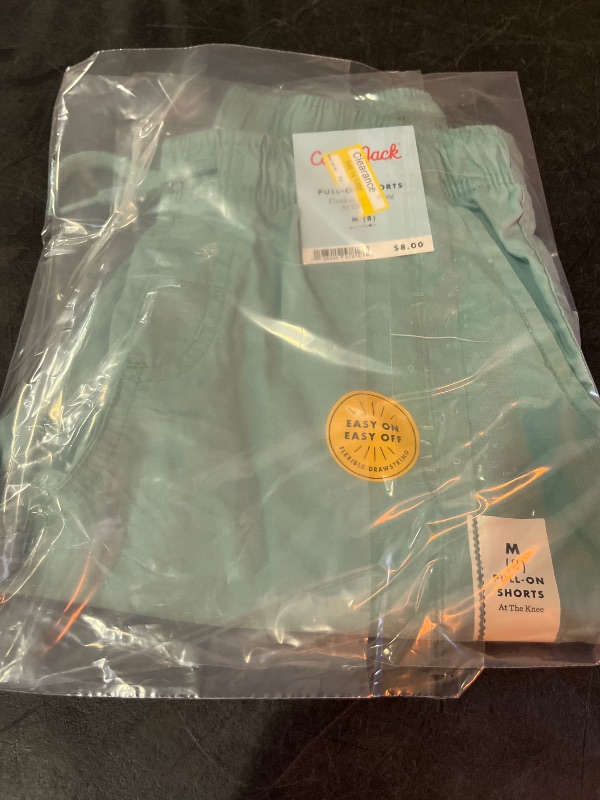 Photo 1 of M(8) Boys' Playwear 'at the Knee' Pull-on Shorts - Cat & Jack™ Green M: Cotton Twill, Drawstring Waist