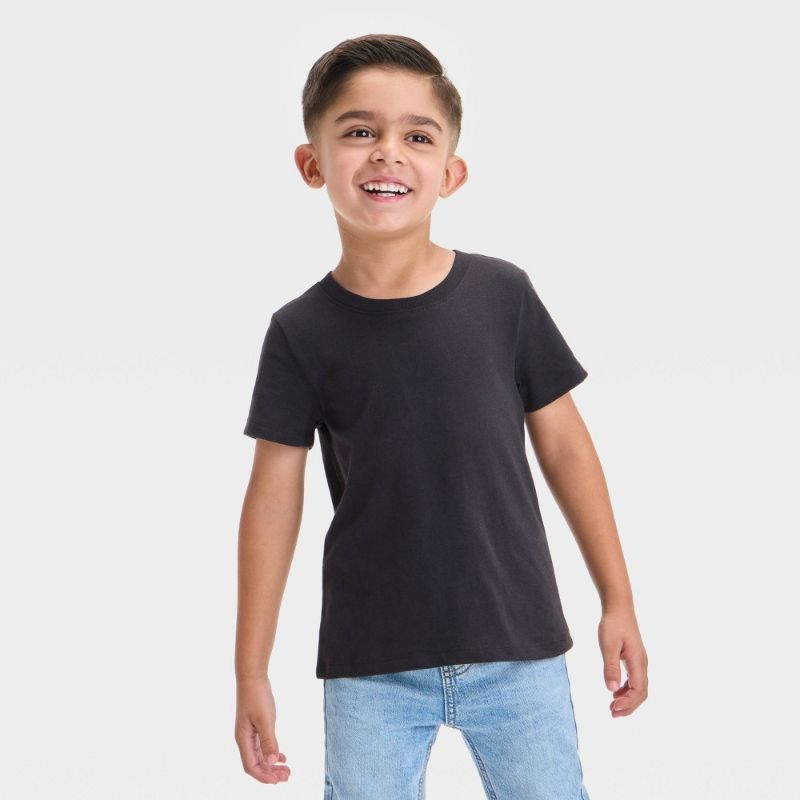 Photo 1 of 4T Toddler Boys' Short Sleeve Solid T-Shirt - Cat & Jack™ Black 4T
