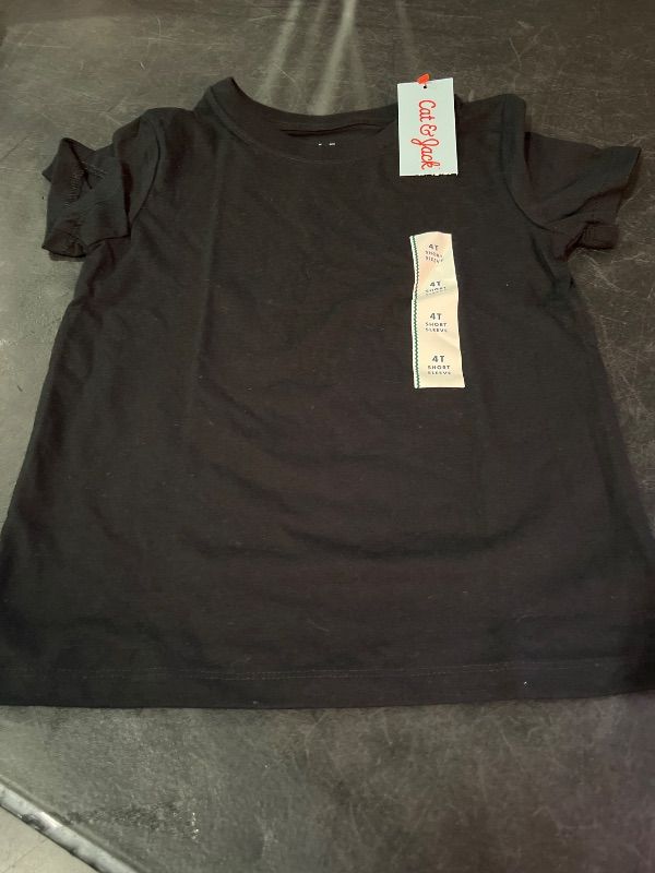 Photo 1 of 4T Toddler Boys' Short Sleeve Solid T-Shirt - Cat & Jack™ Black 4T