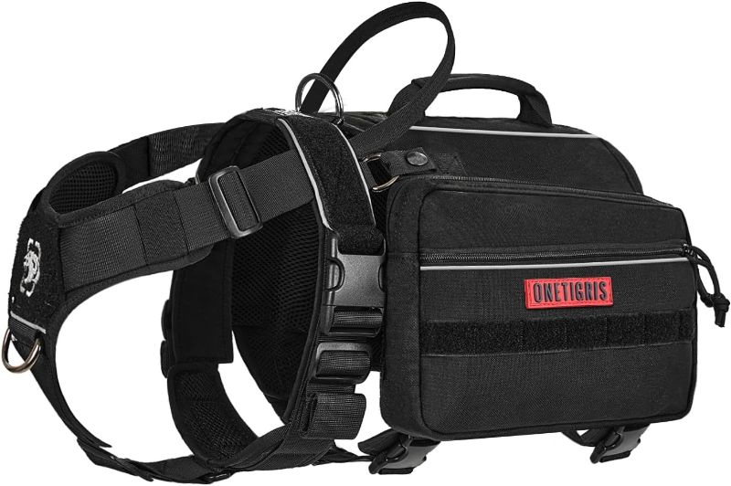 Photo 1 of Onetigris Dyno Outdoor Dog Harness With Pockets, Front Range Pack, Backpack With Handles, Saddle Bag Hiking Vest, Tactical Service Canine EDC Pack Set