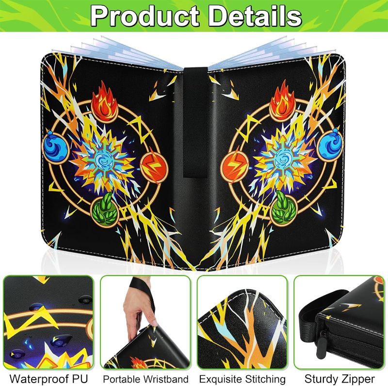 Photo 1 of Card Binder for Cards, 9-Pocket Trading Card Binder with 50 Removable Sleeves Fits 900 Cards, Great Creative Design Card Collection Binder Album Gift for Boys Girls Aged 4 to 16 (900 Pockets)