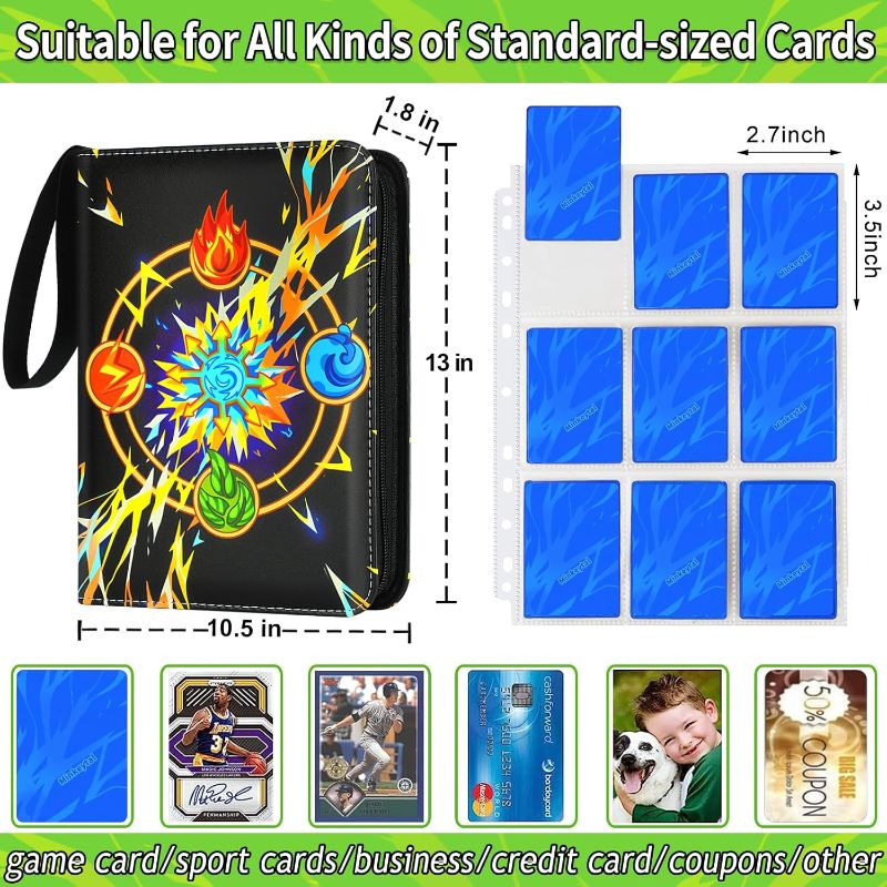 Photo 1 of Card Binder for Cards, 9-Pocket Trading Card Binder with 50 Removable Sleeves Fits 900 Cards, Great Creative Design Card Collection Binder Album Gift for Boys Girls Aged 4 to 16 (900 Pockets)
