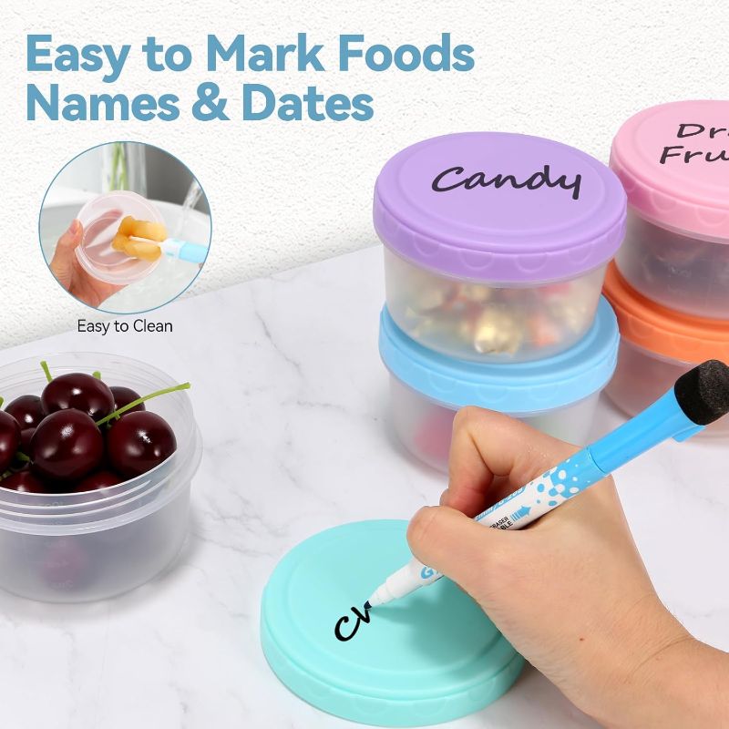 Photo 1 of 18PCS Small Containers with Lids, Reusable Plastic Bowls for Snack and Puree, Salad Dressing Container to Go, Deli, Sauce, Freezer Condiment Containers, Dishwasher Safe
Brand: IKiKiCubee
