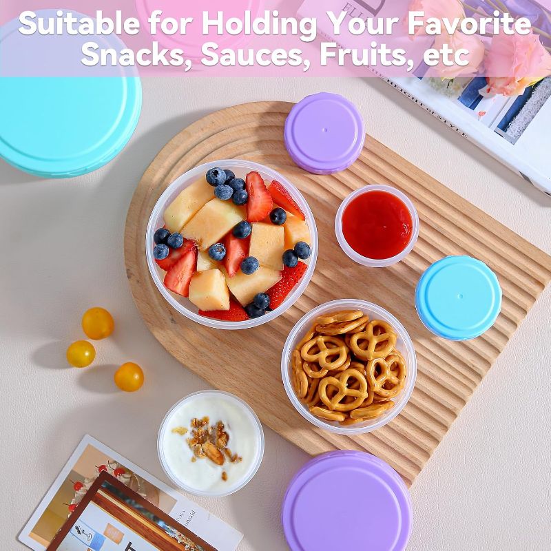 Photo 1 of 18PCS Small Containers with Lids, Reusable Plastic Bowls for Snack and Puree, Salad Dressing Container to Go, Deli, Sauce, Freezer Condiment Containers, Dishwasher Safe
Brand: IKiKiCubee