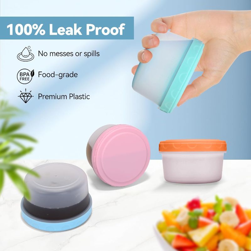 Photo 1 of 18PCS Small Containers with Lids, Reusable Plastic Bowls for Snack and Puree, Salad Dressing Container to Go, Deli, Sauce, Freezer Condiment Containers, Dishwasher Safe
Brand: IKiKiCubee