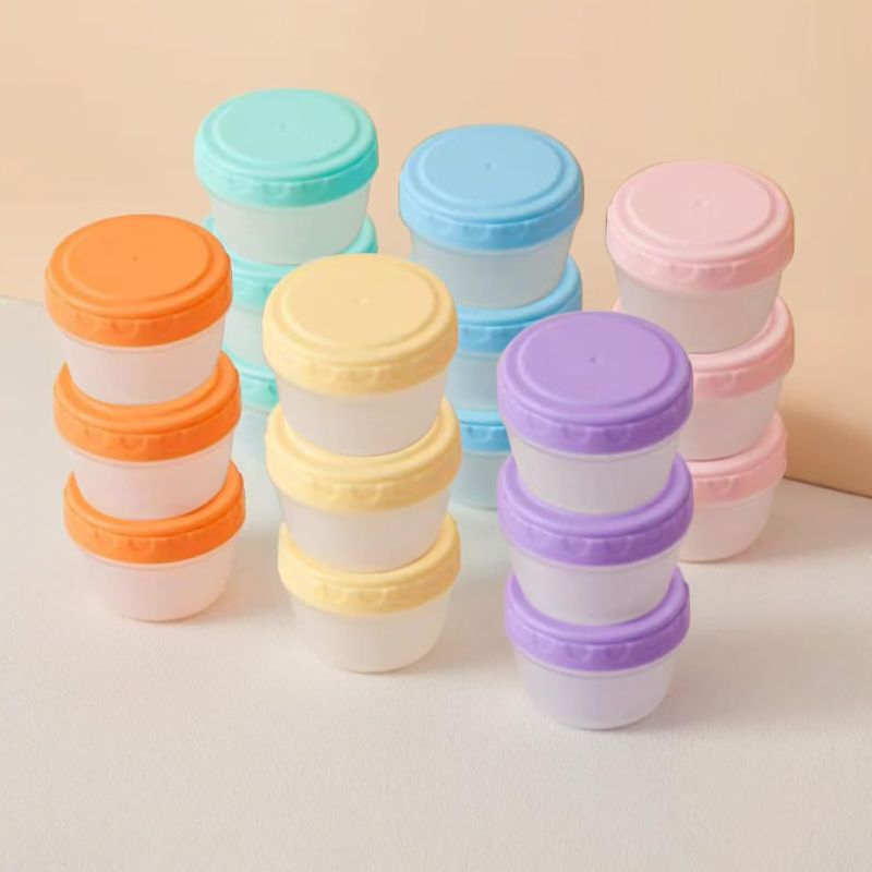 Photo 1 of 18PCS Small Containers with Lids, Reusable Plastic Bowls for Snack and Puree, Salad Dressing Container to Go, Deli, Sauce, Freezer Condiment Containers, Dishwasher Safe
Brand: IKiKiCubee