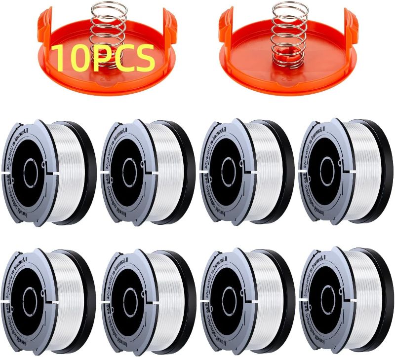 Photo 1 of 10 Pack  Eater String Compatible with Black+Decker, AF-100 0.065" Weed Wacker String Refill 240ft Automatic Feed String Trimmer Replacement Spool Line for Black&Decker(8 Spool+2 Cap+2 Spring)