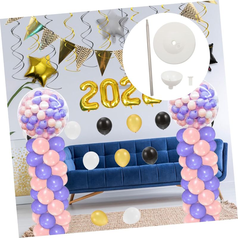 Photo 1 of jojofuny 2sets Telescoping Balloon Arch Stand Kit with Base for Birthday Parties Weddings and Showers Easy to Assemble Balloon Sticks for Decorations Material for Various Occasions
