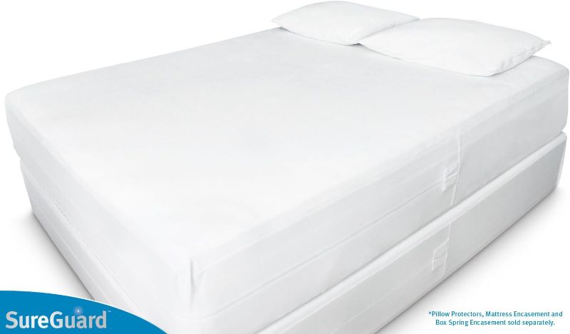 Photo 1 of Set of 2 Standard Size SureGuard Pillow Protectors - 100% Waterproof, Bed Bug Proof, Hypoallergenic - Premium Zippered Cotton Terry Covers