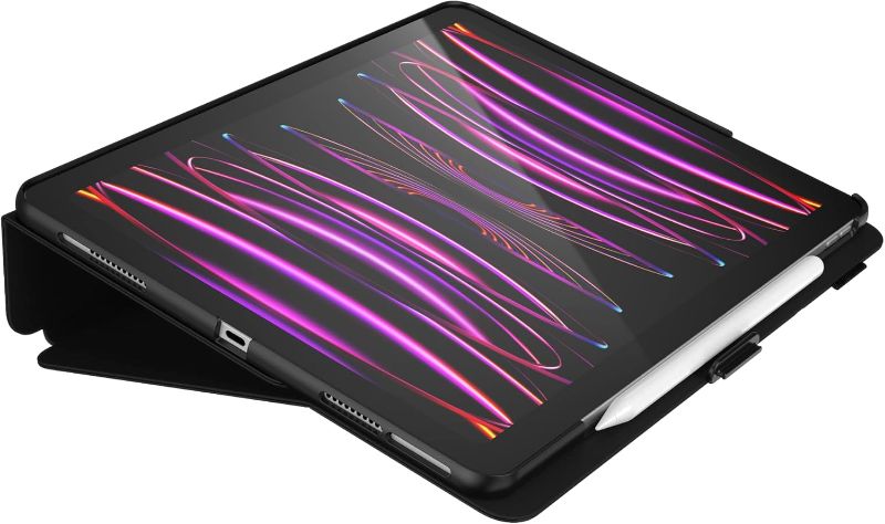 Photo 1 of Speck Case for iPad Pro 6th Generation 12.9 Inch - Drop & Camera Protection, Slim Multi Range Stand, Apple Pencil Holder - Black/Black/White