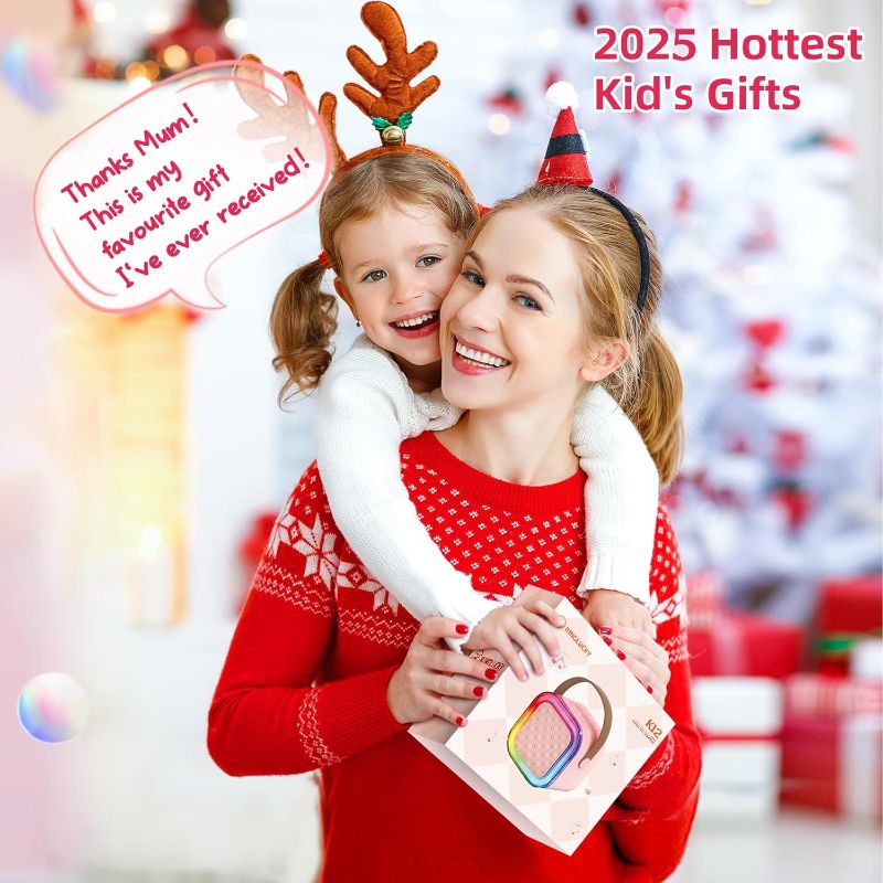 Photo 1 of Kinglucky Mini Karaoke Machine for Kids, 2025 TOP Birthday Gifts Ideas for 4, 5, 6, 7, 8, 9, 10, 12+ Year Old Girls, Portable Mini Karaoke Machine with 2 Wireless Microphones for Christmas Party Pink